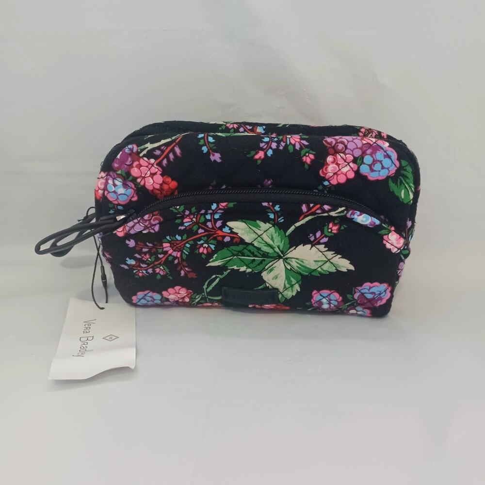 Vera Bradley Iconic Medium Cosmetic Bag in Winter Berry Floral Pattern